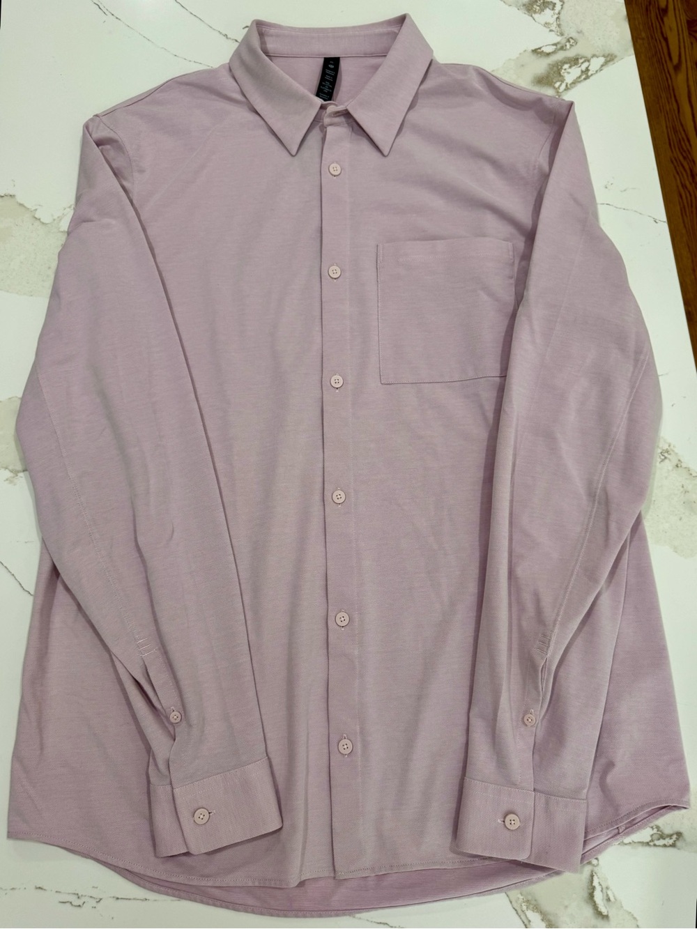 NEW lululemon athletica Men’s Light Lavender Pink Button-Up Polo Shirt Xl